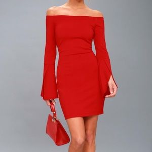 Lulu’s OFF-THE-SHOULDER LONG SLEEVE BODYCON